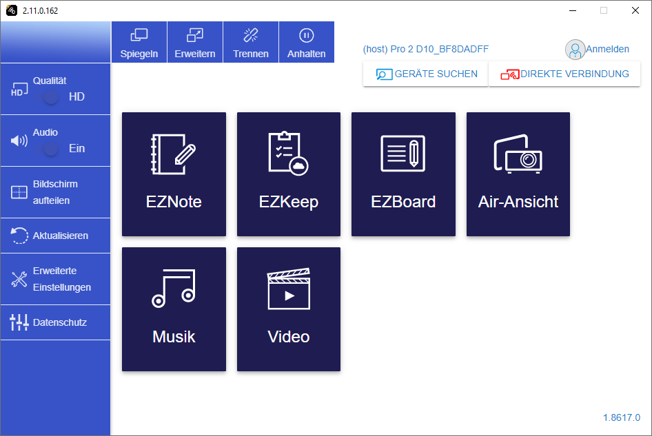 Die EZCast Pro Software für Windows