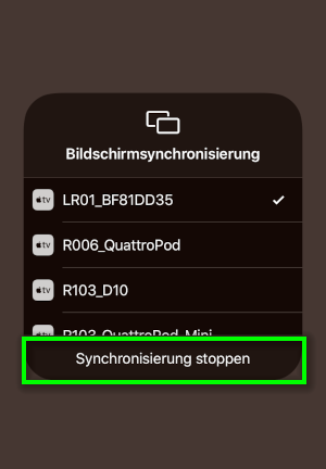 Synchronisierung stoppen